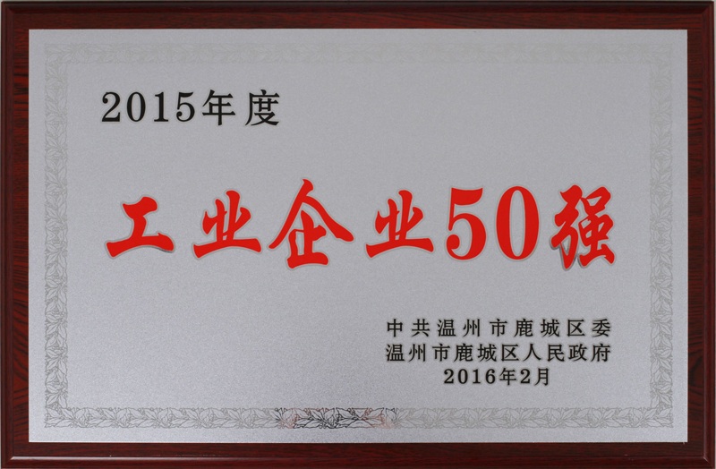 2016年 温州市鹿城区工业企业50强（2015年度）